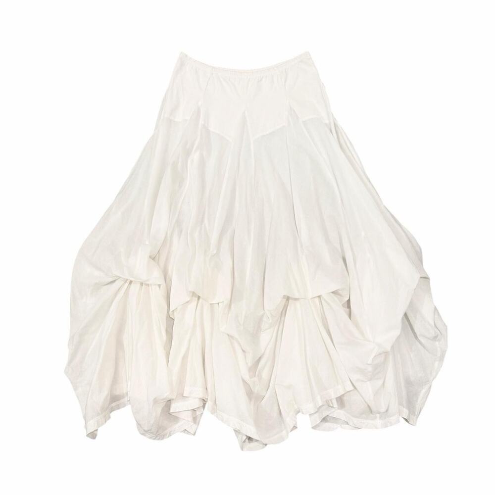 Vintage Y2K fairy boho Solitaire white cotton maxi skirt with flowy tiers Size S